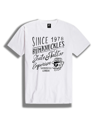 The Rum Knuckles Spirit Tiger Crew Tee in White