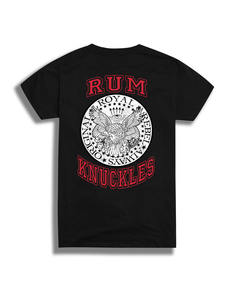 The Rum Knuckles RK357 Crew Tee in Black
