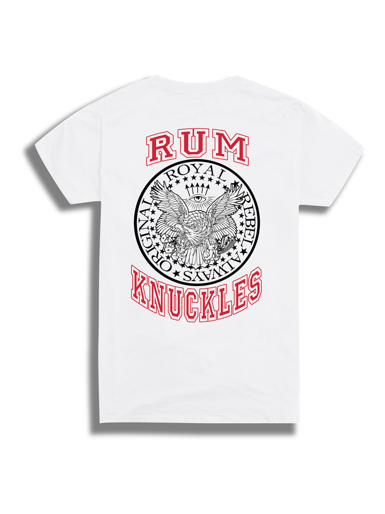 The Rum Knuckles RK357 Crew Tee in White