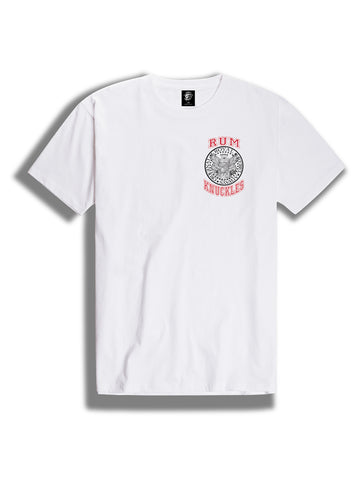 The Rum Knuckles Live Fearlessly Crew Tee in White