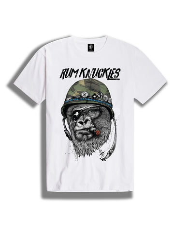 The Rum Knuckles Lone Wolf Crew Tee in White