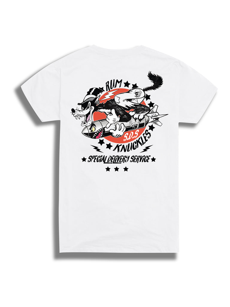 The Rum Knuckles Special Delivery Crew Tee in White