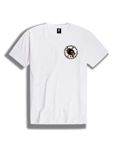 The Rum Knuckles Flaming Snake Crew Tee in White