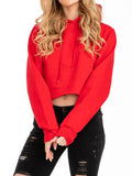 The 24 Ladies Crop Pullover Hoodie in Red