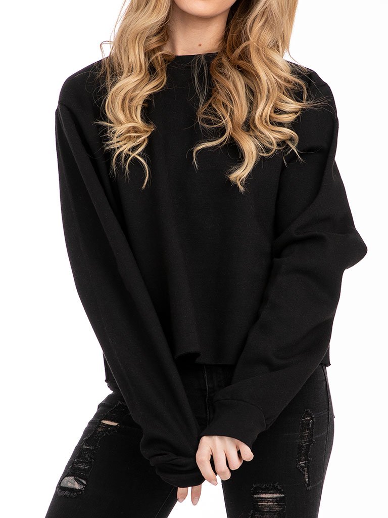 The 24 Blank Ladies Crop Sweatshirt in Black