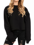 The 24 Ladies Crop Sweatshirt in Black