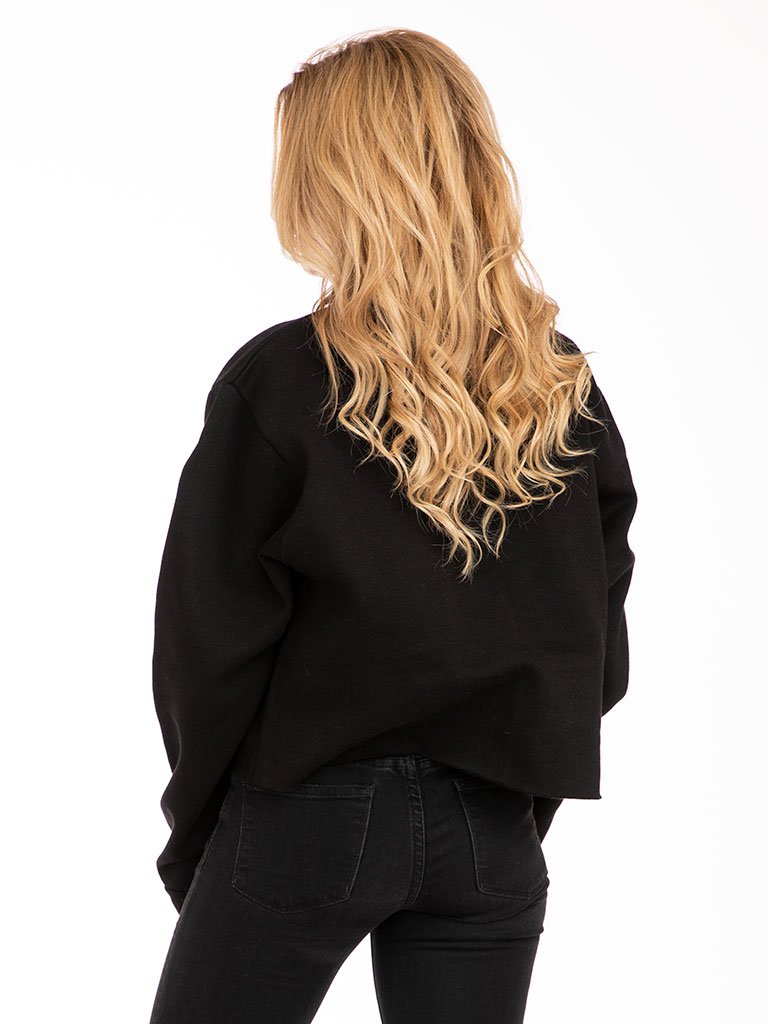 The 24 Blank Ladies Crop Sweatshirt in Black
