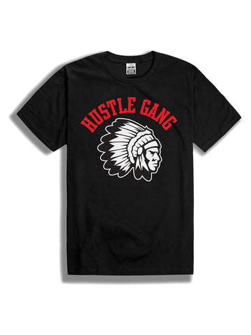 THE HUSTLE GANG COURT SIDE CREW TEE IN HEATHER GREY