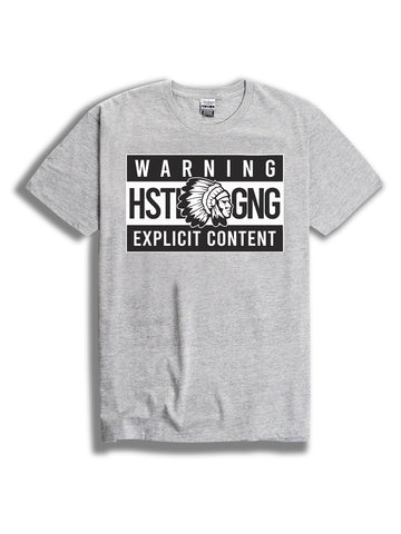 THE HUSTLE GANG GLIMPSE GRIZZ CREW TEE IN BLACK