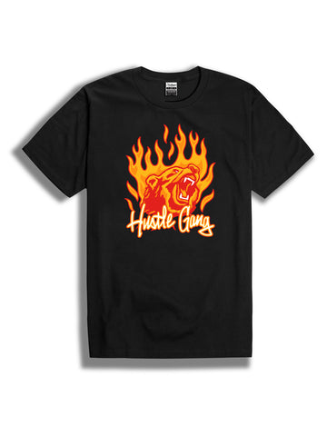 The Hustle Gang Who Controls Crew Tee in Black