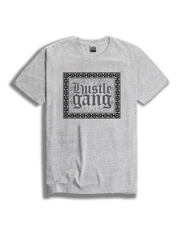 THE HUSTLE GANG SHORE VIBE CREW TEE IN HEATHER GREY