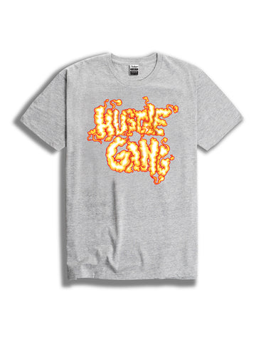 THE HUSTLE GANG SHORE VIBE CREW TEE IN HEATHER GREY