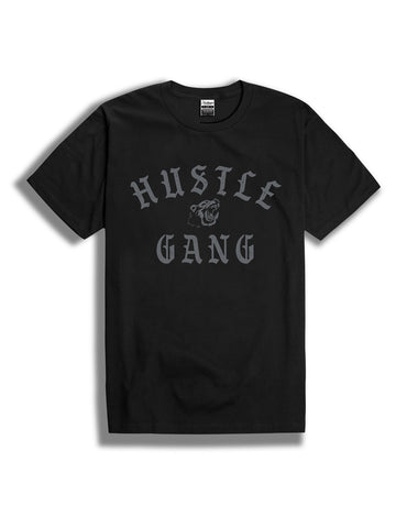THE HUSTLE GANG THICK AS THIEVES CREW TEE IN FOREST GREEN
