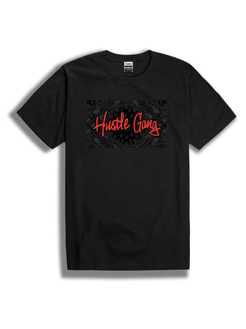 THE HUSTLE GANG HG SUPER CREW TEE IN BLACK