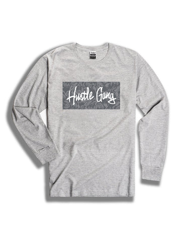 The Hustle Gang Claws And Roses Crew Tee in Heather Grey