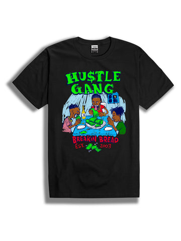 The Hustle Gang Morale Boost Crew Tee in Black