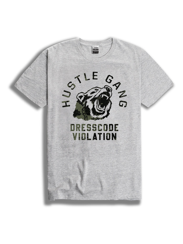The Hustle Gang Dresscode Crew Tee in Heather Grey